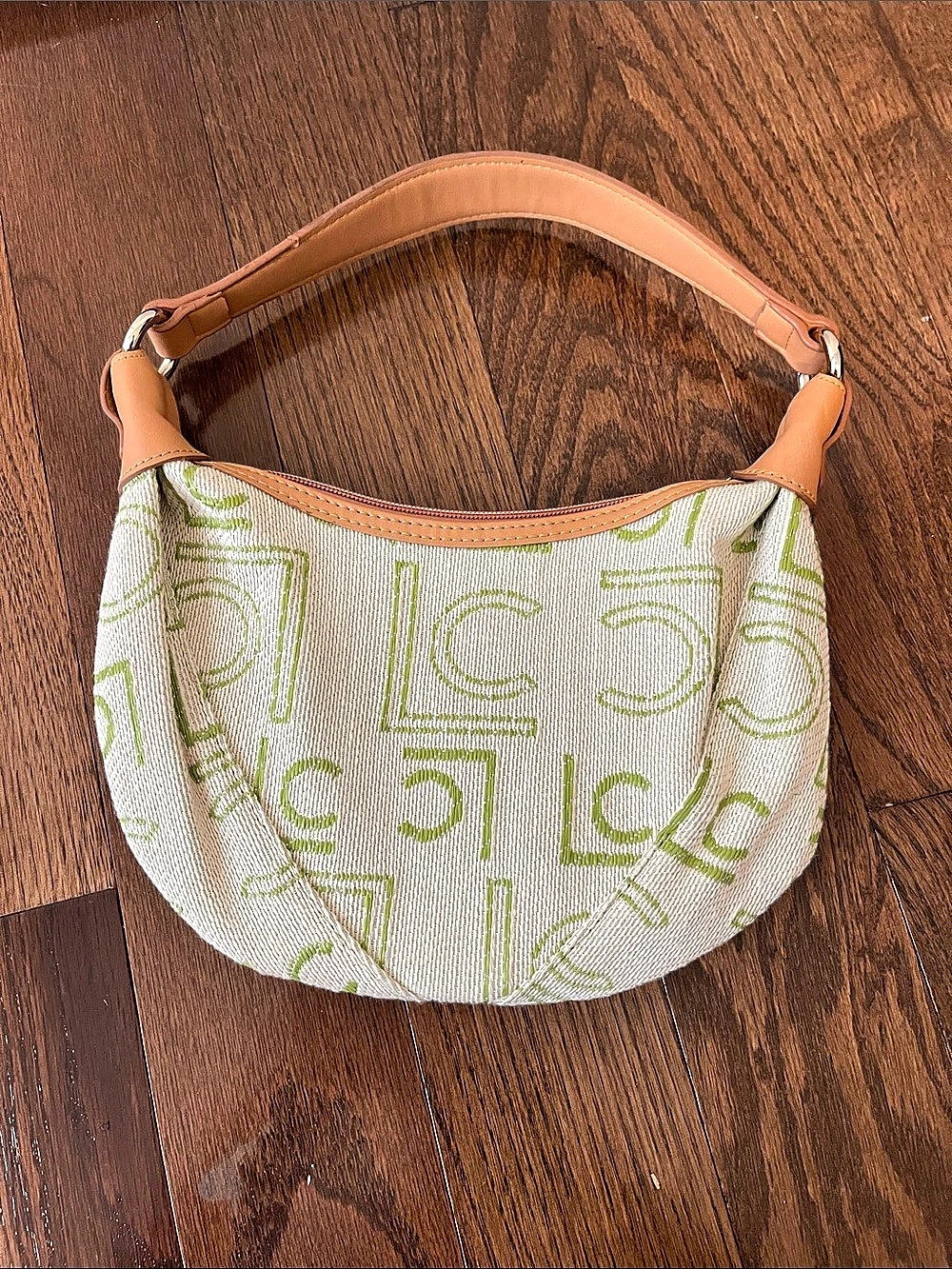 Liz Claiborne Green & White Shoulder Bag